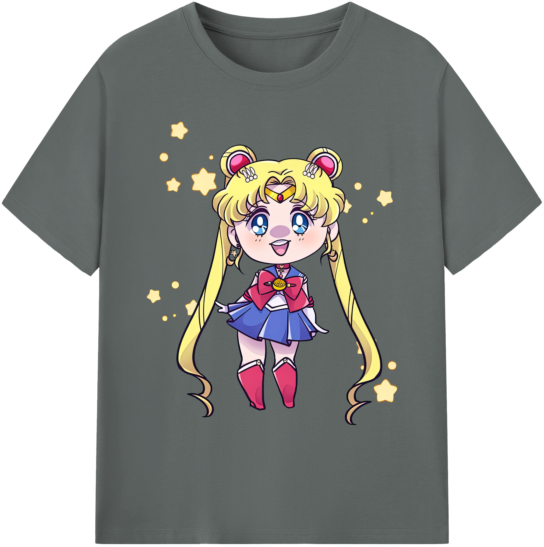（画像用） 美少女戦士セーラームーン 月野 うさぎ つきの うさぎ Sailor Moon Tsukino Usagi 綿100％ メンズ半袖Tシャツ｜肌触りやわらか＆通気性